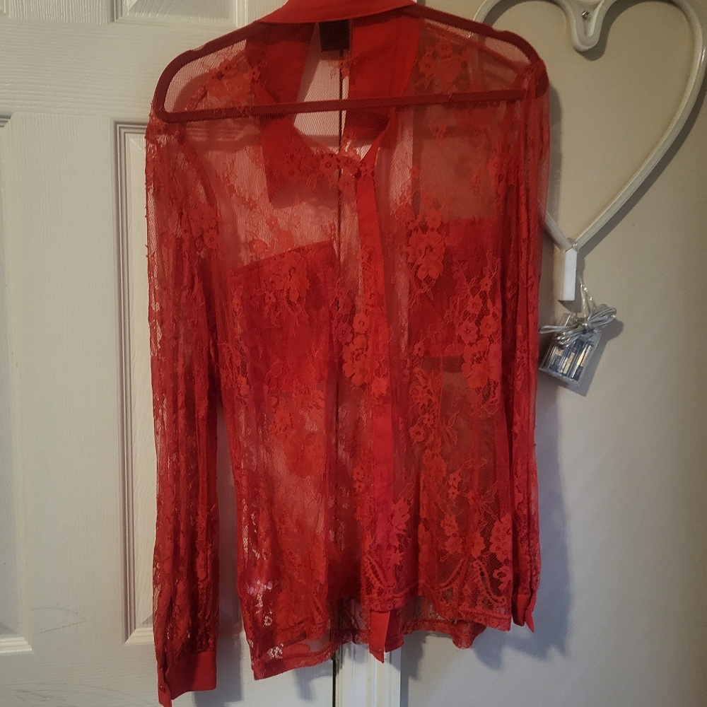 Red lace top